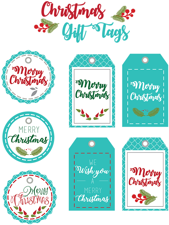 With You These Cute Christmas Gift Tags - Illustration (630x815), Png Download