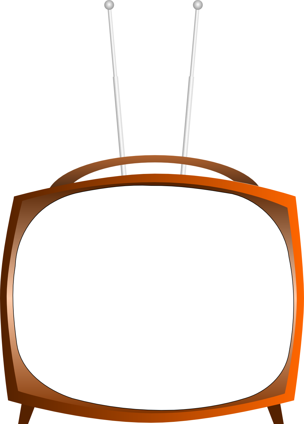 Entertainment Tv Old Black White Line Art 999px 80 - Circle (999x1392), Png Download
