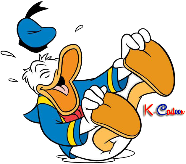 Donal Bebek Tertawa Vector Png - Cartoon Donald Duck Laughing (629x554), Png Download