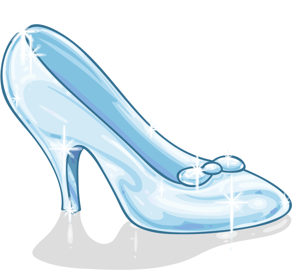 Cinderella Glass Slipper Clipart - Cinderella Glass Slipper Drawing (1024x1024), Png Download