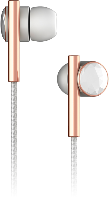 Faceted Ceramic & Rose Gold - Caeden Linea Nº2 In Ear Headphones-faceted Ceramic (600x671), Png Download