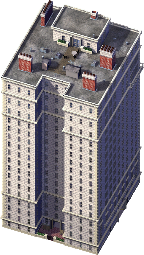 The Knight Building - Sim City Building Png (485x856), Png Download