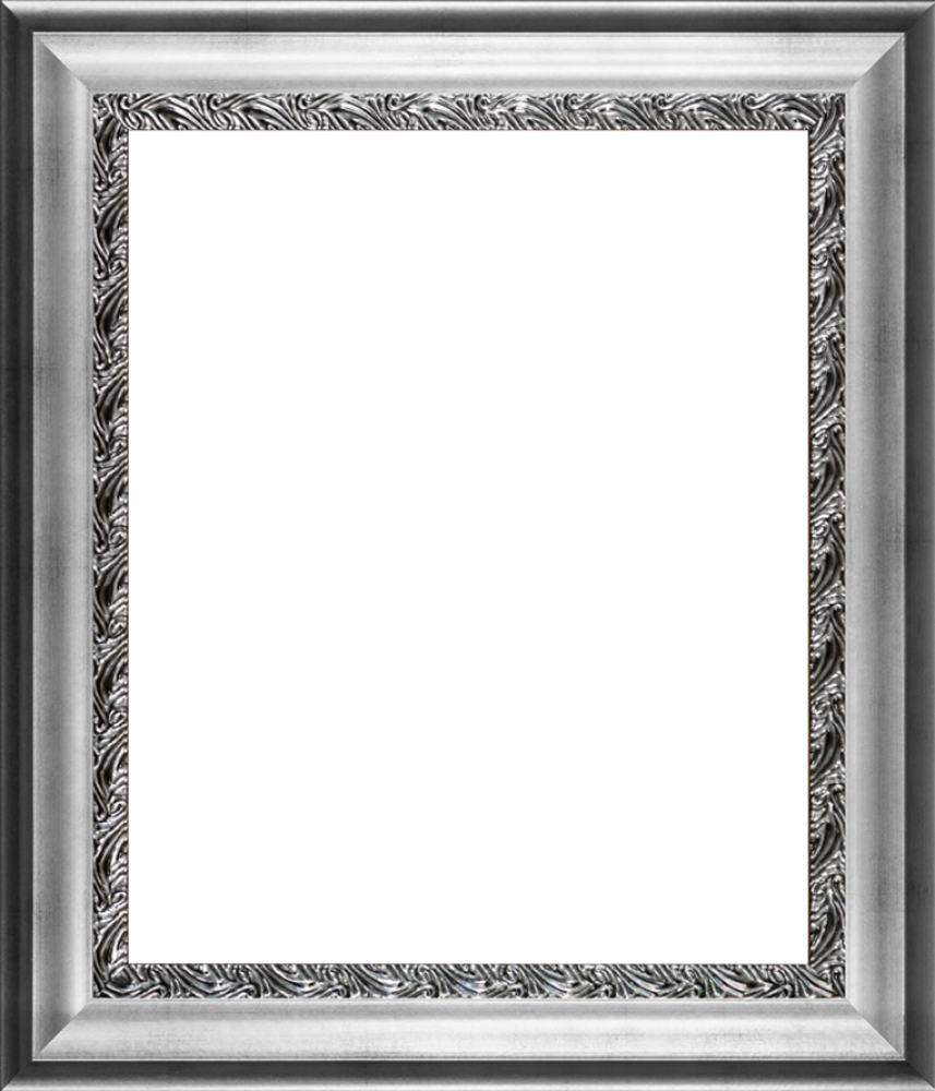 Athenian Silver Wave Custom Stacked Frame - La Pastiche Paul Gauguin 'the Vase Of Nasturtiums, (857x1000), Png Download