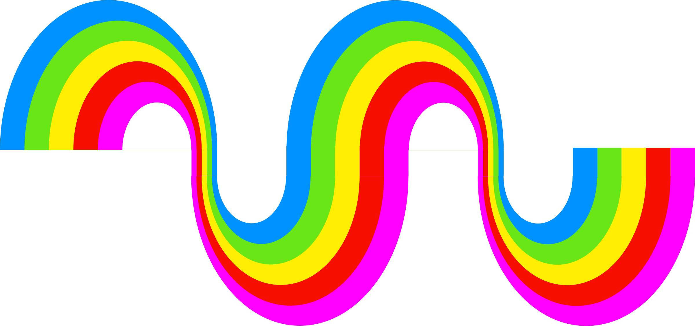 Decorative Clipart Swirly Line - Desenho Do Arco Iris (2400x1126), Png Download