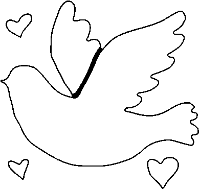 Dibujo De Paloma Del Amor Para Colorear (600x470), Png Download
