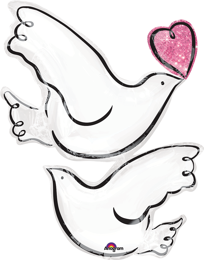 Palomas De Boda Supershape Globo Metálico - Giant White Doves Wedding Balloon (600x600), Png Download
