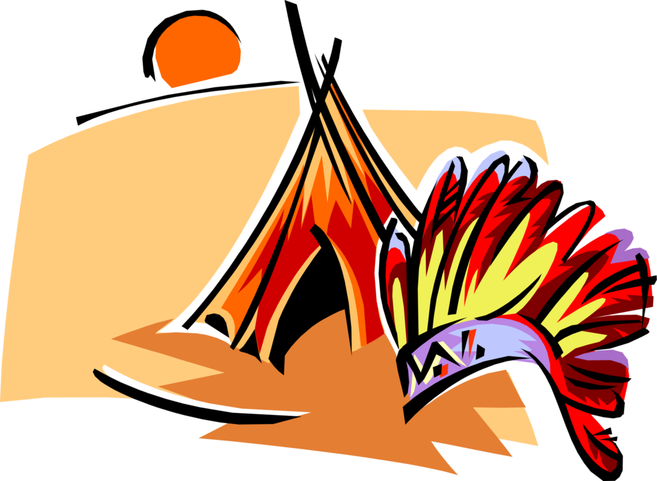 Native American Teepee With Feather Headdress - Native American Food Gifs (955x700), Png Download