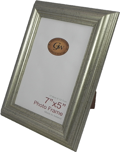 Silver Plastic Photo Frame - Gold Frame (657x657), Png Download