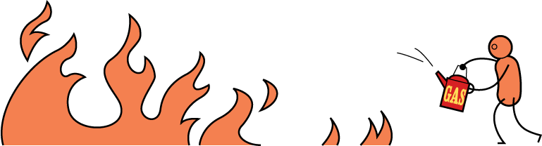 The Spark Starts With You And Spreads Through The People - Gas Can And Fire (769x208), Png Download