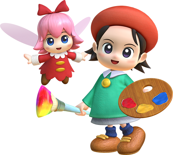 Adeleine And Ribbon - Adeleine Kirby Star Allies (601x540), Png Download