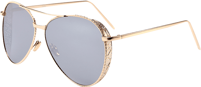 Vintage Metal Frame Carved Pilot Sunglasses - Cheap Women Sunglasses Vintage Metal Frame Carved Pilot (700x931), Png Download