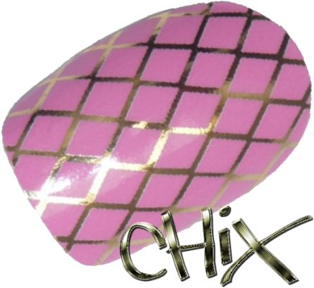 Pink Gold Chrome Fishnet - Chix Nails - Quality Nail Wraps Chix Nails Nail Wraps (500x450), Png Download