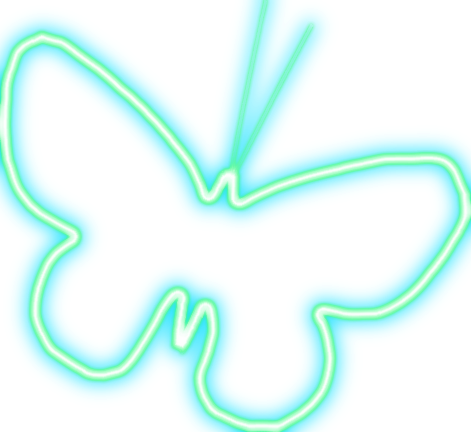 Luces De Neon Png - Mariposa De Luz Png (471x432), Png Download