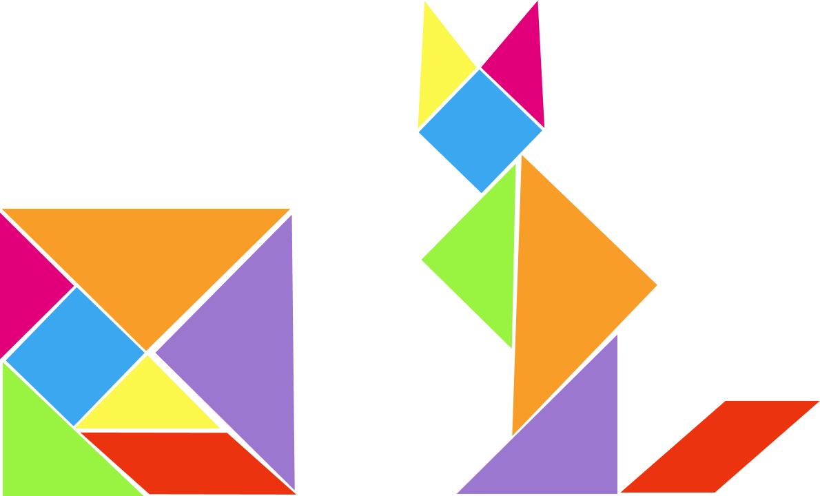 Tangram - Figuras De Tangram De 7 Piezas (1190x720), Png Download