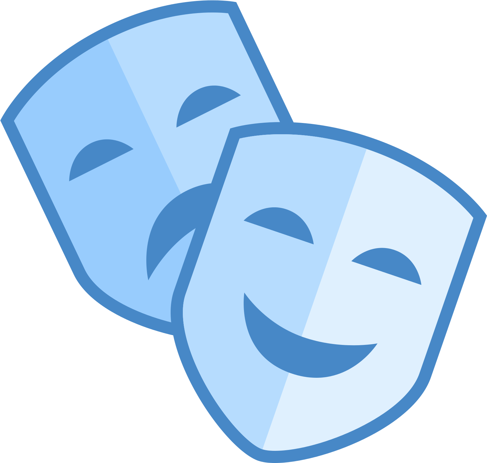 Theatre Clipart Mask Icon - Theatre Masks Blue Png (1600x1600), Png Download