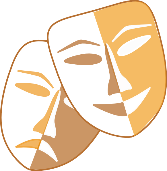 Theatre Masks (582x598), Png Download