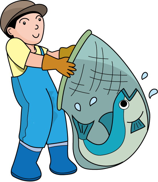 Fishing Net Clip Art - Fish In Net Clipart (553x636), Png Download