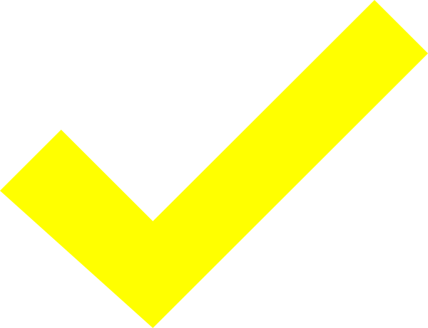 Transparent Check Yellow Green Picture Royalty Free - Yellow Check Mark Png (600x461), Png Download