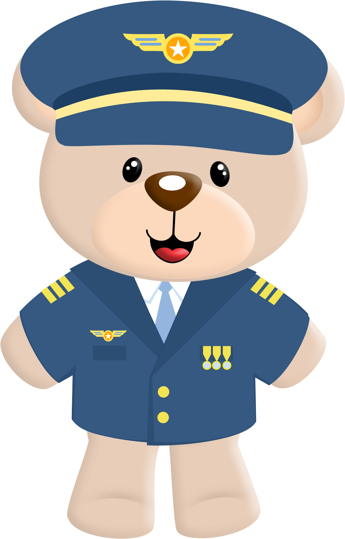 A D E B Cc F - Ursinho Aviador Png (1798x2449), Png Download