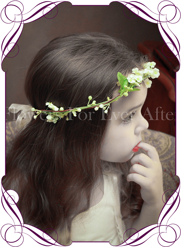 Silk Artificial White Boho Rustic Wedding Flowergirl - Fake Flower Cake Decorations (608x822), Png Download