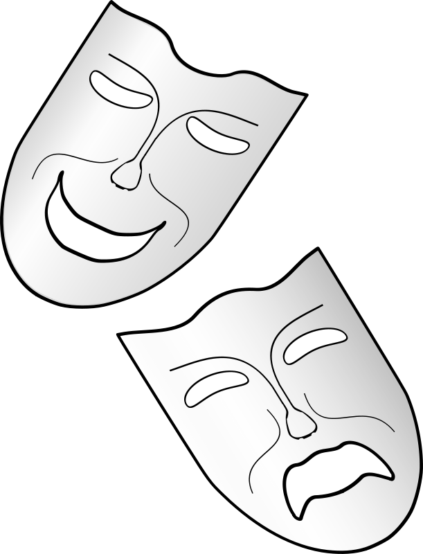 Free Clipart - Ancient Greece Theater Mask (611x800), Png Download