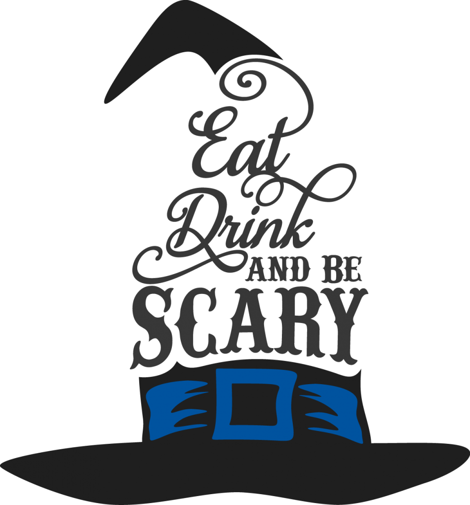 Eat Drink And Be Scary - Cookie Stencil Halloween Witch Hat Eat Drink (952x1024), Png Download
