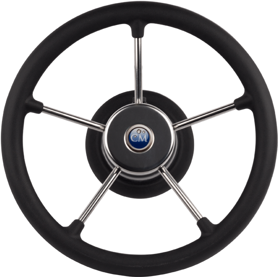 Steering Wheel Trivere - Boat Steering Wheel Png (854x640), Png Download