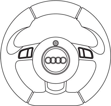 Audi Steering Wheel Front - White Steering Wheel Png (500x500), Png Download