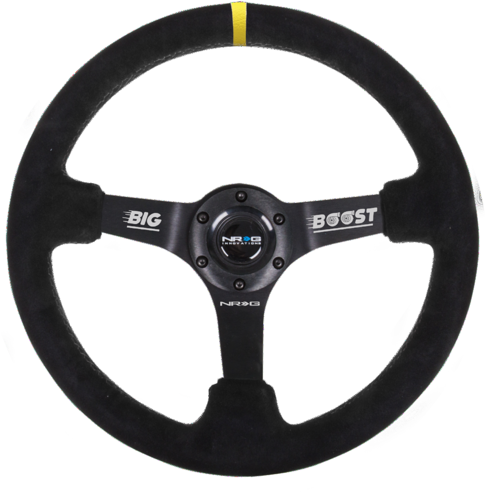 Nrg Reinforced Steering Wheel Rst 036mb S Y Boost Us - Sparco Steering Wheel Black (1024x1024), Png Download
