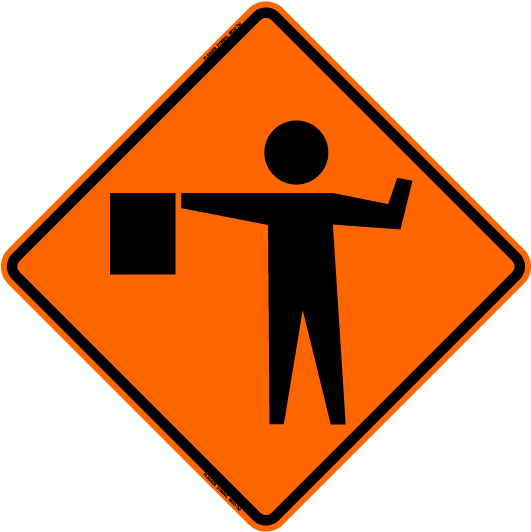 Flagger Symbol - Ahead Sign (551x551), Png Download