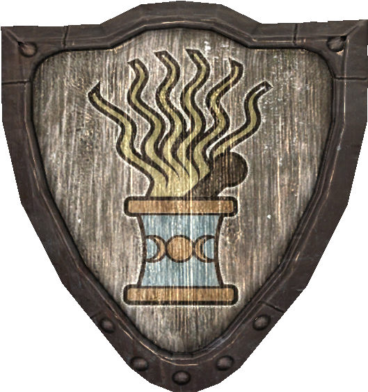 Sign Small Apothecary - Alchemy Sign Skyrim (585x575), Png Download