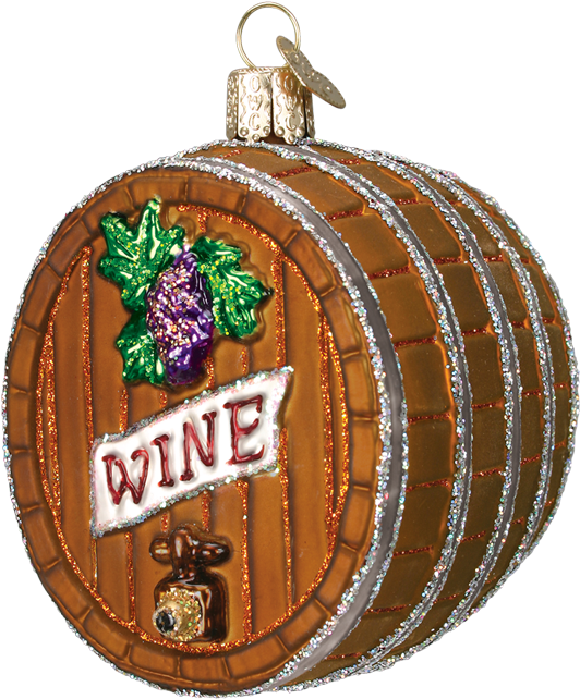 Old World Christmas Wine Barrel Glass Ornament #32067 (700x700), Png Download
