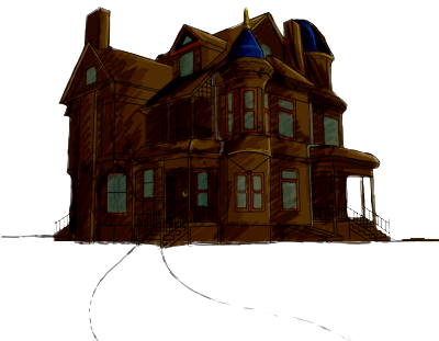 Haunted House Png (400x311), Png Download