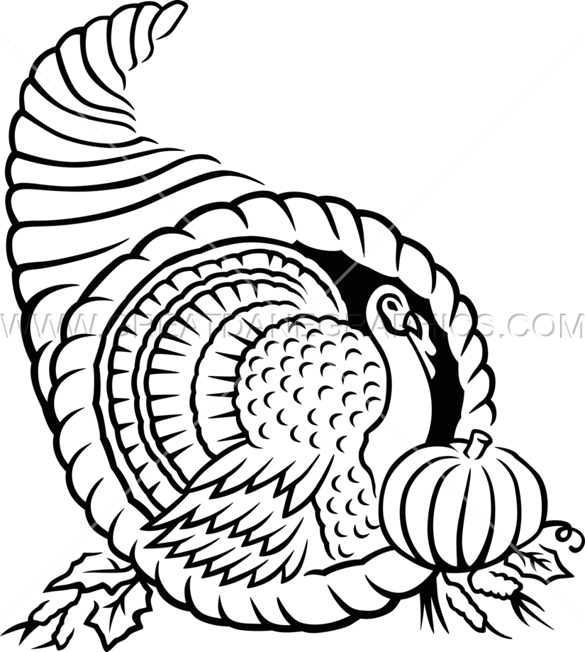 Picture Library Library Production Ready Artwork For - Black And White Cornucopia No Background (825x919), Png Download