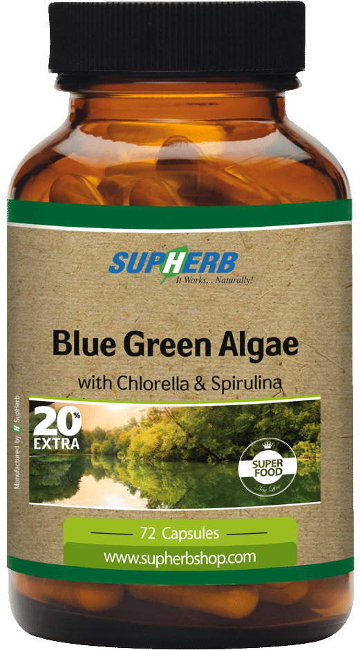Blue Green Algae - Supherb Blue Green Algae With Chlorella And Spirulina (600x974), Png Download