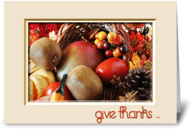 Thanksgiving Cornucopia Greeting Card - Blessed Sukkot Card (424x349), Png Download