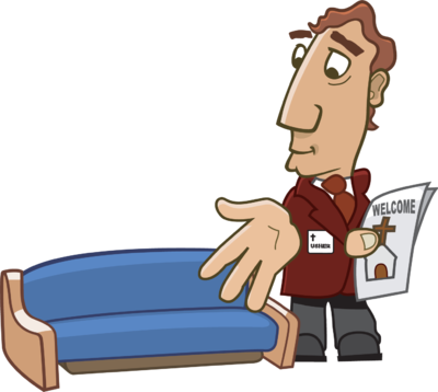 Cornicopia Church Banner - Usher Clipart Png (400x358), Png Download