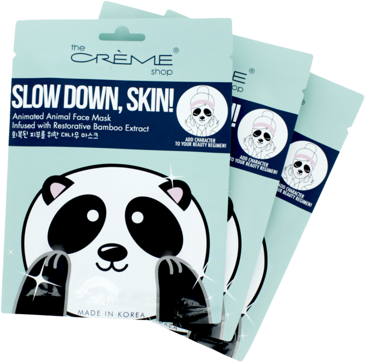 3 Piece Value Set - Creme Shop - Slow Down Skin Animated Animal Face Sheet (900x900), Png Download