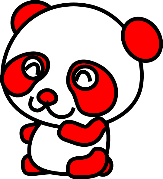 Face Clipart Red Panda - Red And White Panda (540x593), Png Download
