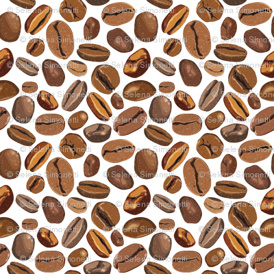 Coffee Bean Rain - Fun Coffee Bean Design Gold Cufflinks, Floral White/peach (400x400), Png Download
