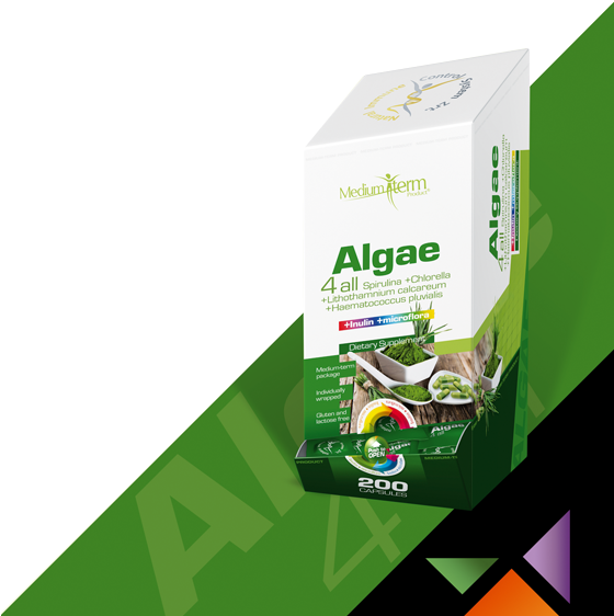 Medium-term Product Algae 4 All Spirulina Chlorella - Medium Term Algae (559x600), Png Download