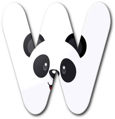 Panda Bear Face Alfabeto W - Alfabeto Urso Panda (507x515), Png Download