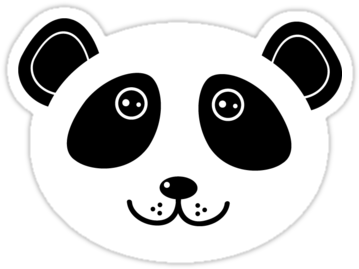 Cute Panda Face By Ekaterinap - Happy Birthday Background Panda (375x360), Png Download