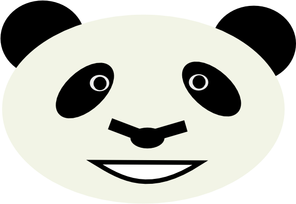 Clipart Panda Face - Giant Panda (600x448), Png Download