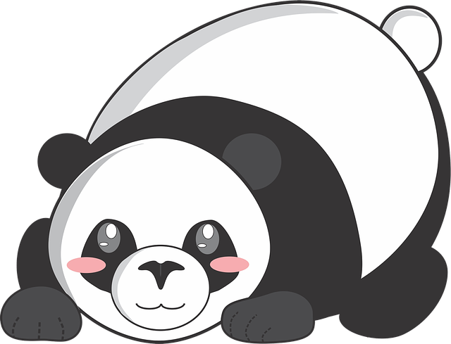Giant Panda Red Panda Bear Drawing Cuteness - รูป หมี แพนด้า การ์ตูน (445x340), Png Download