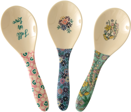 Melamine Salad Spoon In 3 Assorted Boogie Prints Rrp - Spoon (480x480), Png Download