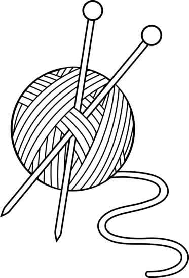 Clip Art Ball Of Yarn Clipart - Wool Black And White (373x550), Png Download