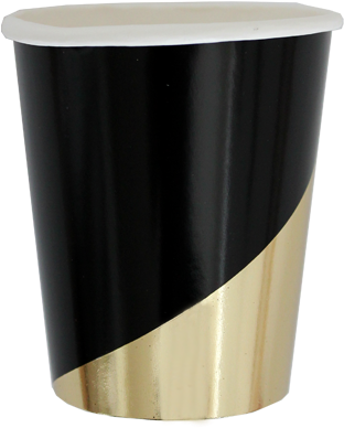 Noir Cup 83e9bc56 3936 4340 8919 Eb18625c0249 V=1489197496 - Harlow & Grey - Noir Black Colorblock Party Cups (600x600), Png Download