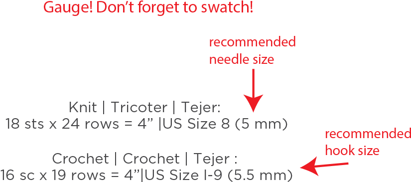It Is Standard To Talk About Gauge, Or Number Of Stitches - Carmine (833x372), Png Download