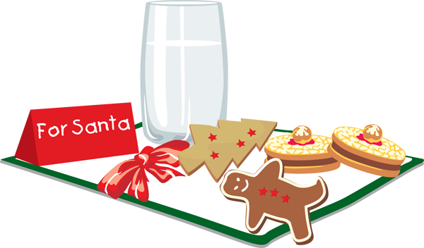 Holiday Cookie Clipart - Cookies For Santa Clip Art (600x352), Png Download